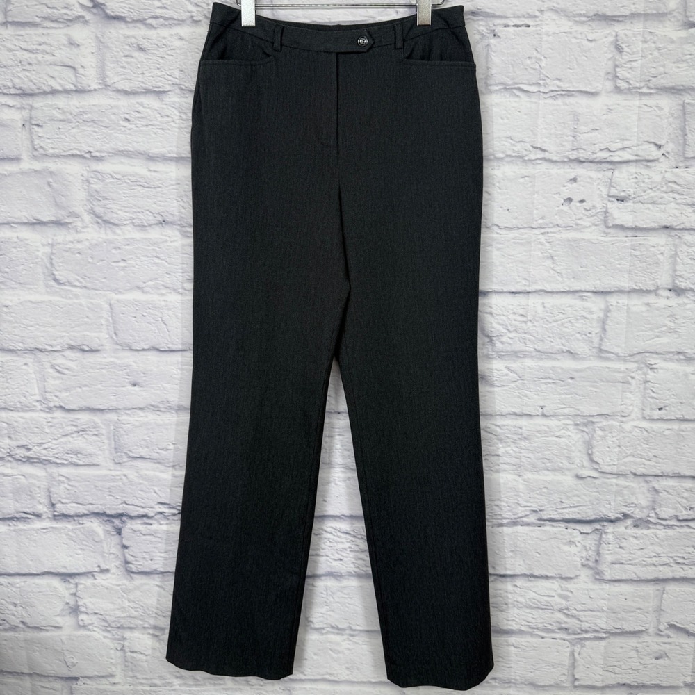 Talbots Stretch Trousers Womens 8 Charcoal Gray Straight‎ Leg Pants